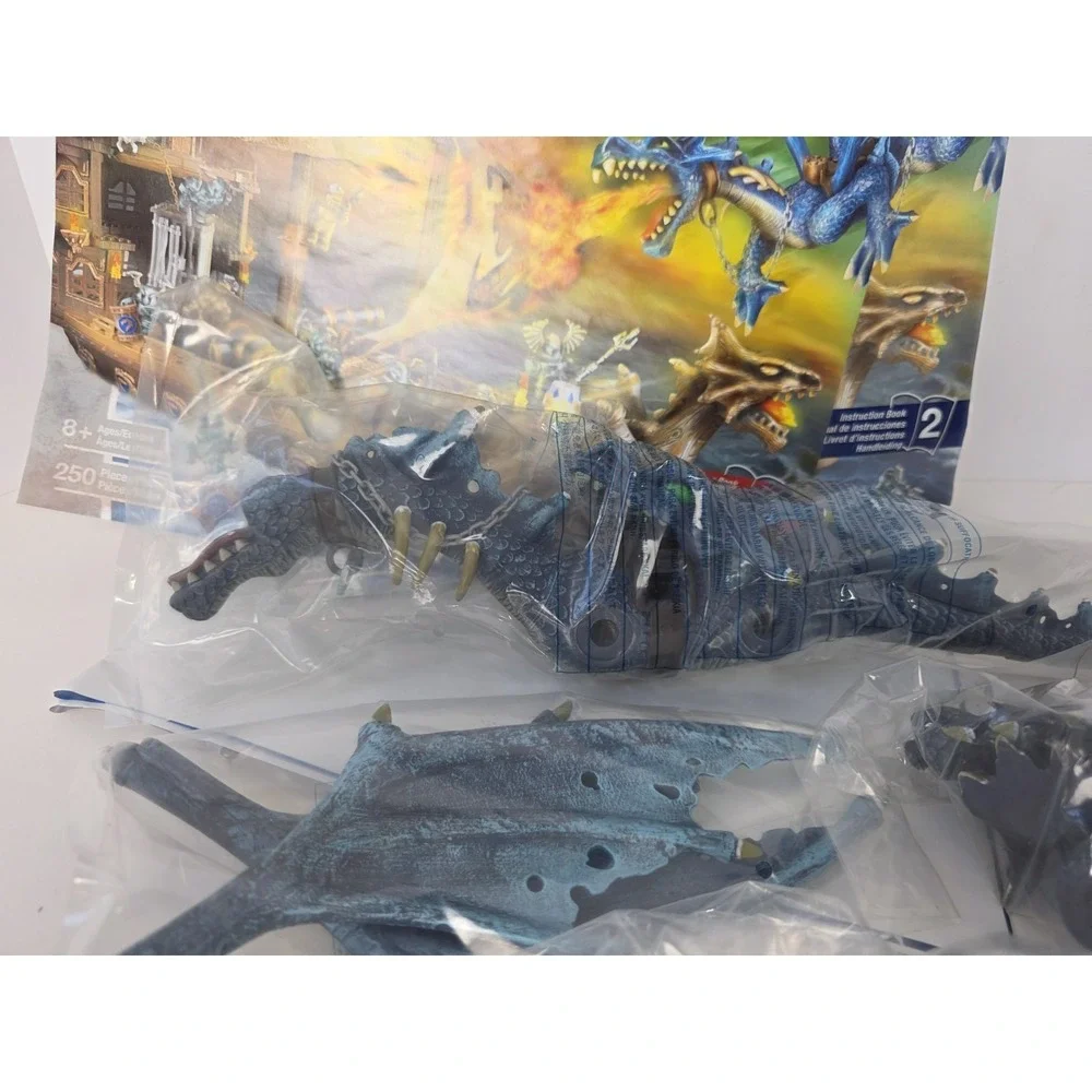 Large Mega Bloks lot Dragons Man o War pieces + challenge game pieces manuals